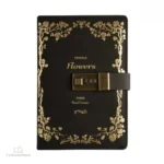 Carnet intime à code, motif floral sur fond blanc