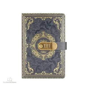 Journal intime vintage gris élégant pour écrire vos pensées