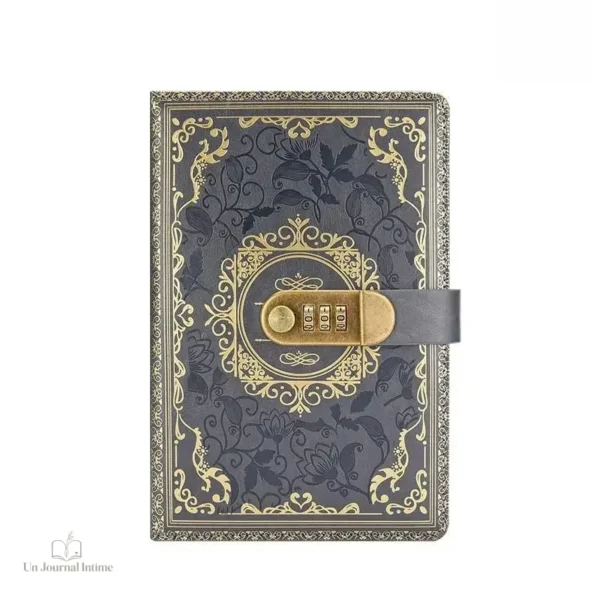 Journal intime vintage gris élégant pour écrire vos pensées