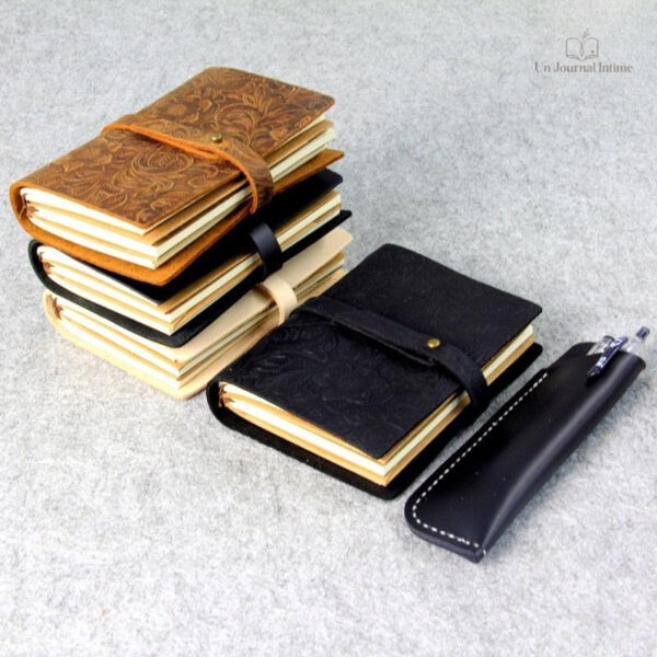 Couverture cuir pour journal intime