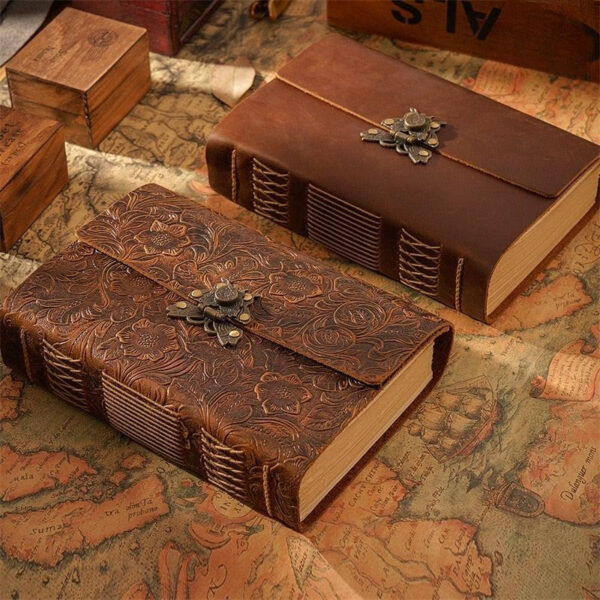 Cahier en cuir vintage pour notes personnelles