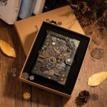 Cuir marron journal intime au style steampunk