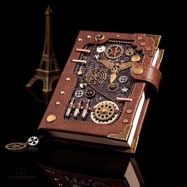 Design vintage pour un journal intime en cuir
