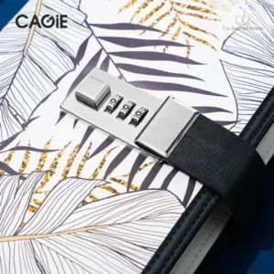 Carnet de notes avec motif feuille et espace personnel