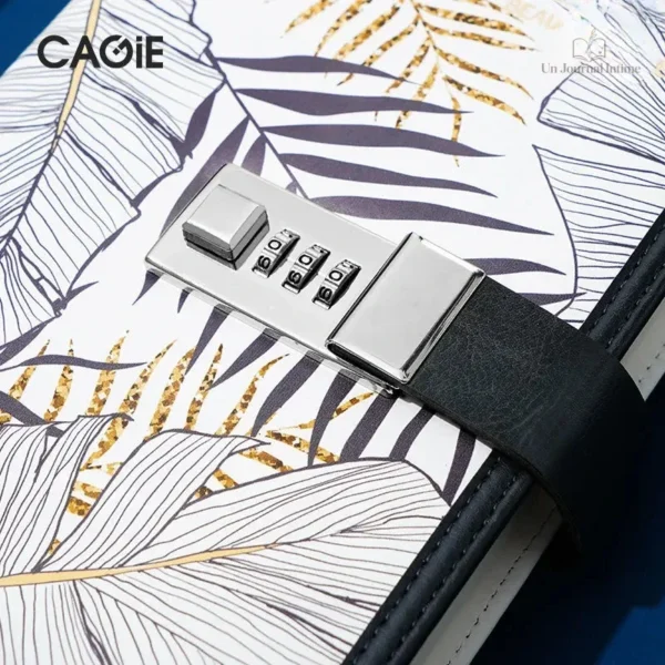 Carnet de notes avec motif feuille et espace personnel