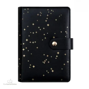 Journal intime doré avec motif étoile et code de sécurité