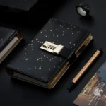 Carnet intime étoilé avec fermeture à code pratique