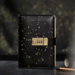 Étoile dorée journal intime sécurisé pour notes personnelles
