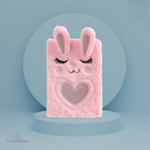 Journal intime lapin avec couverture douce et colorée
