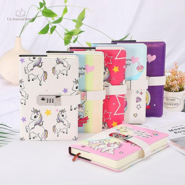 Journal secret licorne coloré pour adolescents