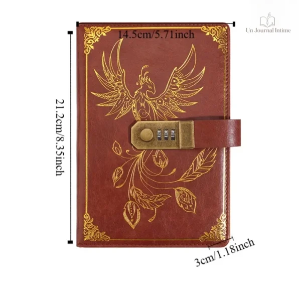 Carnet intime au motif de phénix pour les réflexions quotidiennes