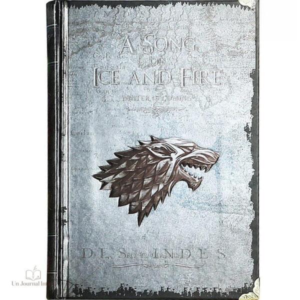 Détails du design loup sur la couverture du journal