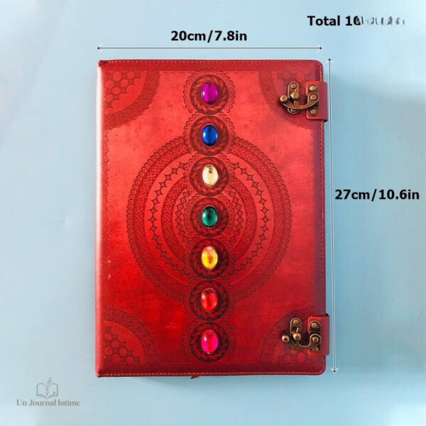 Carnet intime avec un style ancien et chakras colorés