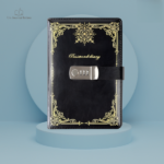 Journal intime noir élégant et sobre