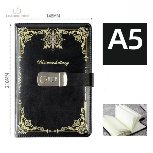Journal intime noir pour un usage quotidien