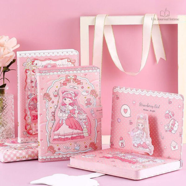 Cahier intime décoré de motifs de princesse