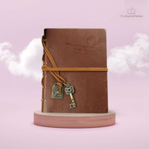 Journal intime en cuir rouge pour écrire des pensées