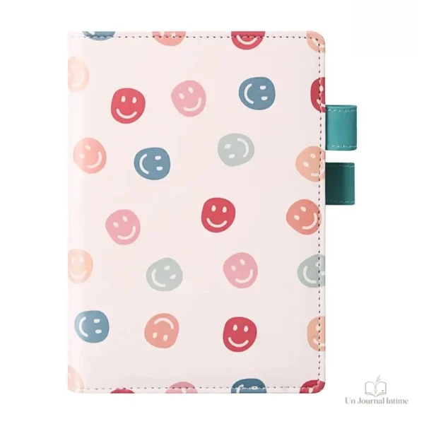 Cahier de notes beige, journal intime avec porte stylo intégré