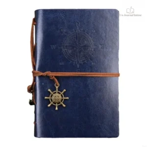 Journal intime bleu élégant avec point cardinal