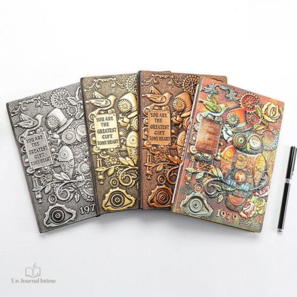 Écriture créative dans un carnet vintage 3D