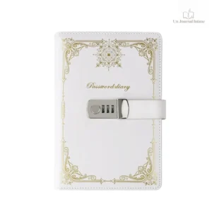 Journal intime vintage blanc et doré