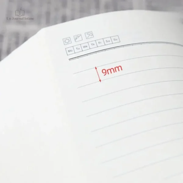 Agenda intime orné de motifs dorés sur fond blanc
