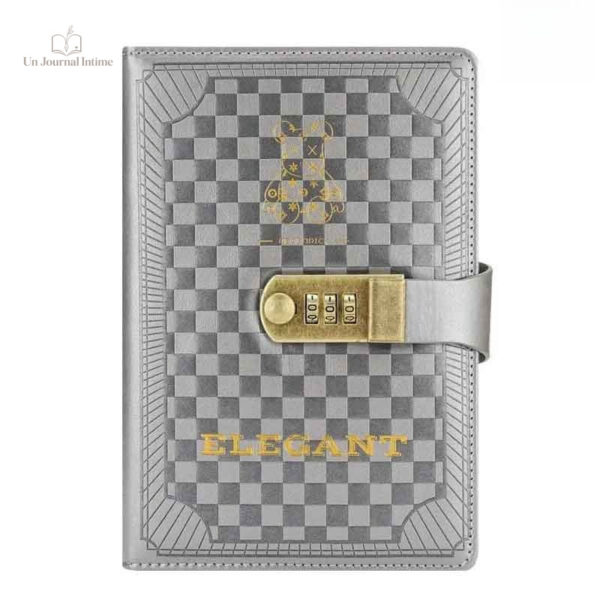 Journal intime vintage élégant gris