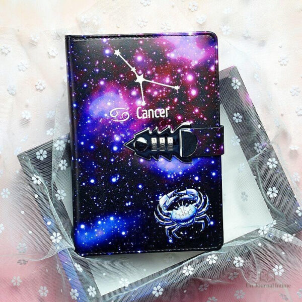 Carnet intime avec illustrations de constellations